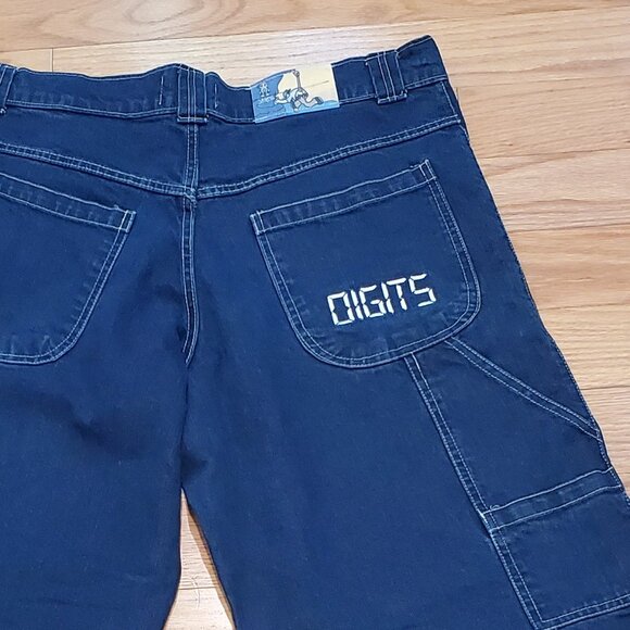 DIGITS 238 SZ L 38 Vintage 90s Y2K Men's Wide Leg Carpenter Jeans Pants Blue - Picture 1 of 11